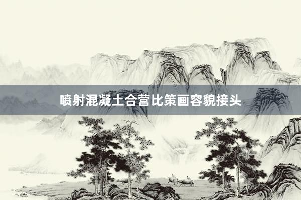 喷射混凝土合营比策画容貌接头